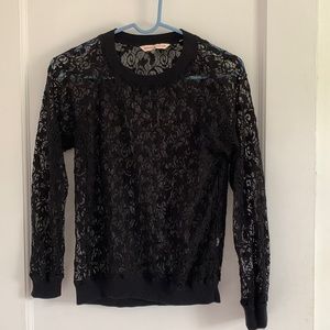 Rebecca Taylor Black Lace Pullover